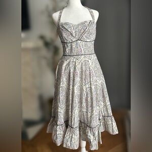 Anthropologie Paisley Floral Halter Midi Dress by 
Girls From Savoy, Size 4